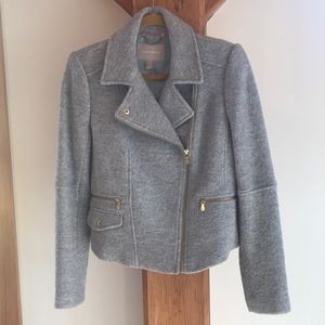 Banana Republic grey boiled wool Moto Jacket size Small